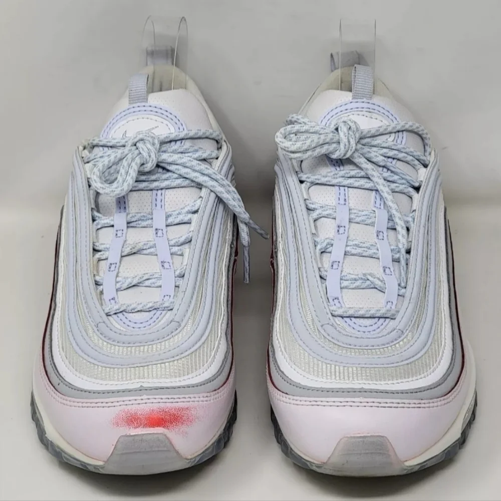 Nike Air Max 97 DIY Flare White Grey Pink Shoes CW5567-100 Mens Size 8 Pre-owned